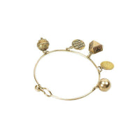 Gold Victorian Bangle Charm Bracelet with Charms
