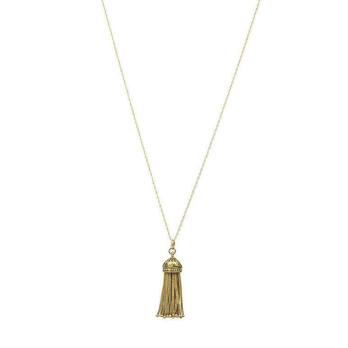 Etruscan Revival 18k Tassel Pendant Necklace