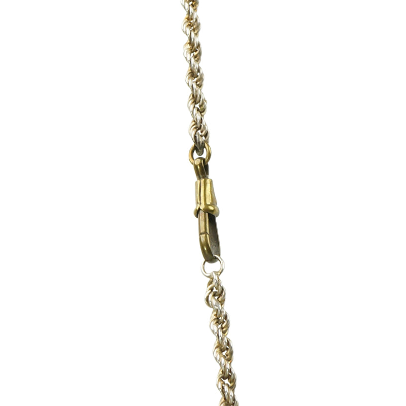 Twisted a Silver and Gold Married Chain - Gem Set Love