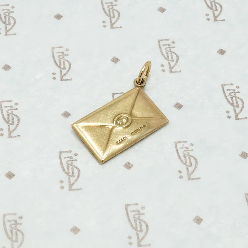 vintage 9ct charm good luck letter