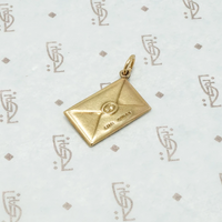 vintage 9ct charm good luck letter