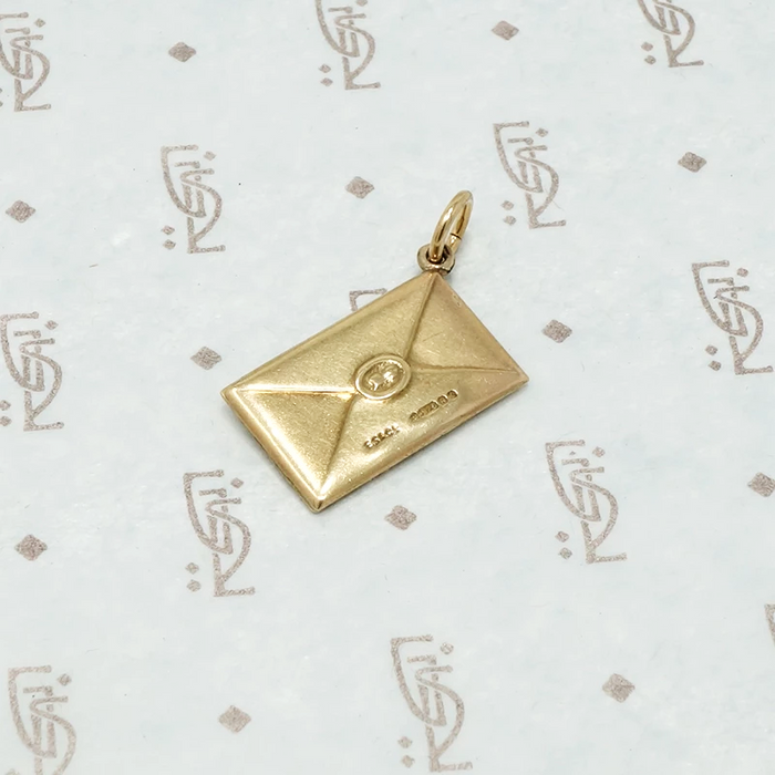 vintage 9ct charm good luck letter