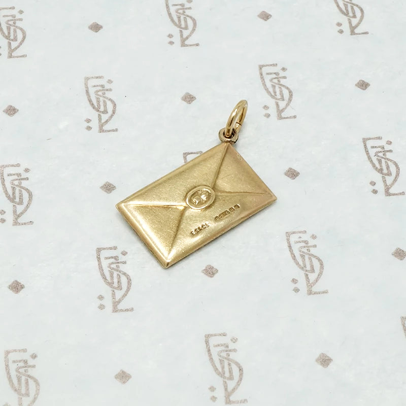 vintage 9ct charm good luck letter