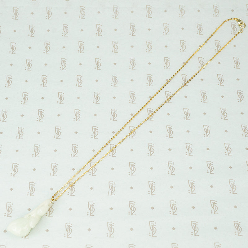 Vintage Carved Jade Plum Pendant