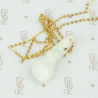 Vintage Carved Jade Plum Pendant