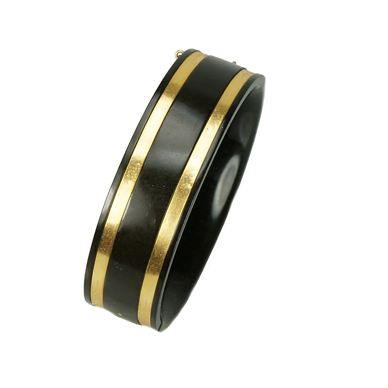 Gutta-Percha and Gold Hinged Bangle