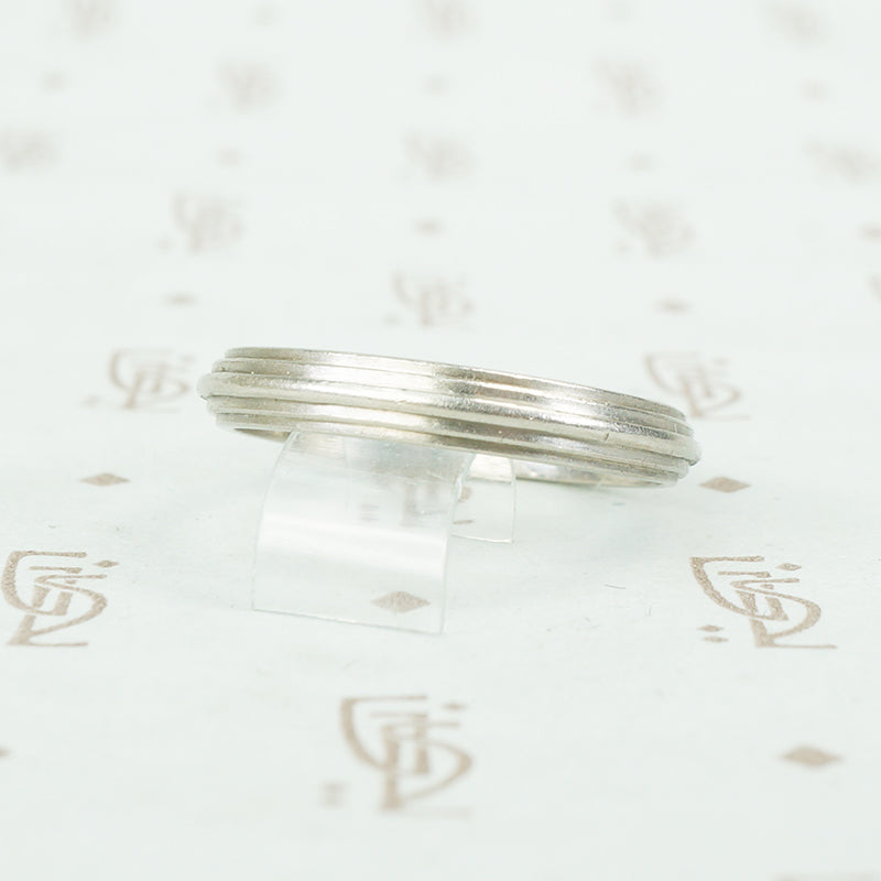 vintage groove platinum wedding band 3-25-38 engraved Grace and Bob
