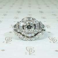 Exquisite Platinum and Diamond Granat Wedding Set