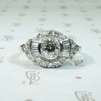 Exquisite Platinum and Diamond Granat Wedding Set
