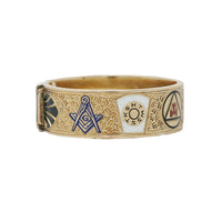 enameled vintage masons band ring