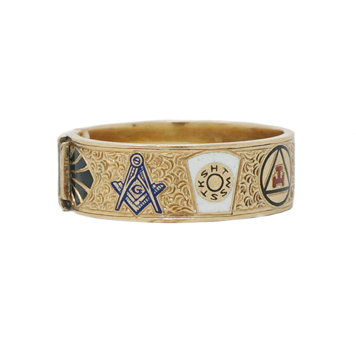 enameled vintage masons band ring