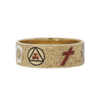 enameled vintage masons band ring