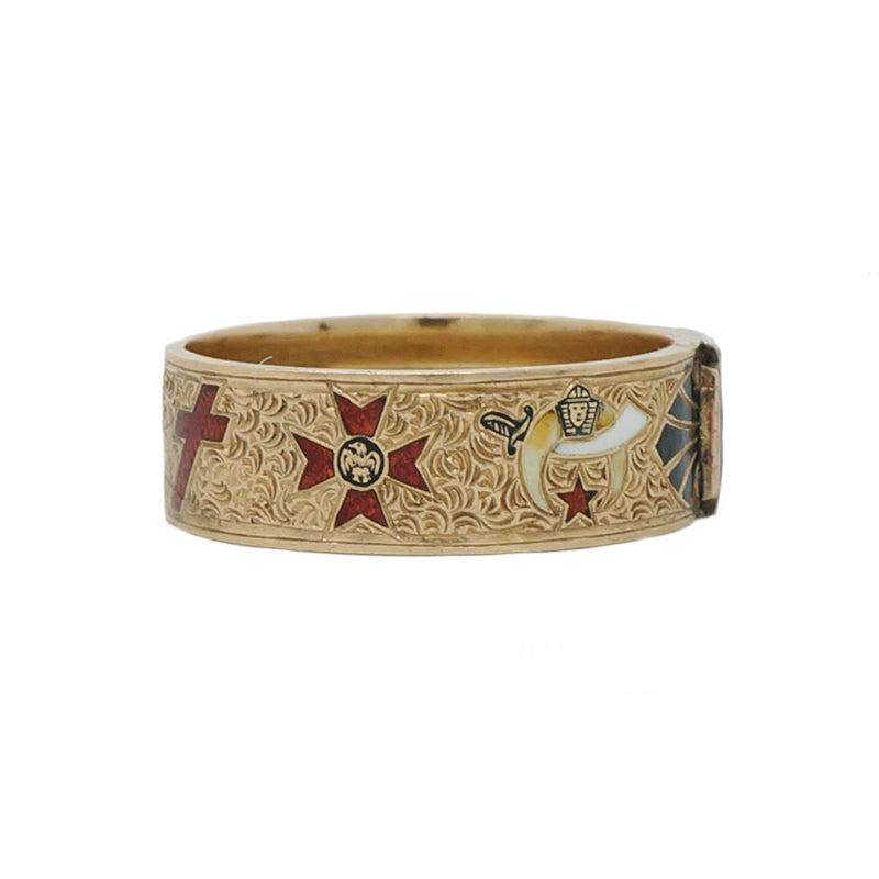 enameled vintage masons band ring