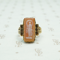 Veiled Maiden Cameo in Aesthetic Movement Ring