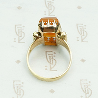 Veiled Maiden Cameo in Aesthetic Movement Ring, back view.