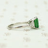 Rich Green Tsavorite Garnet Emerald Cut in Platinum