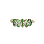 Green Garnet and OMC Diamond Ring - Gem Set Love