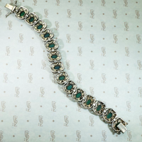 Deco Style Green Onyx & Marcasite Bracelet