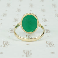 Vintage Chrysoprase Scarab Gold Ring by GSL