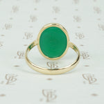 Vintage Chrysoprase Scarab Gold Ring by GSL
