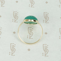 Vintage Chrysoprase Scarab Gold Ring by GSL