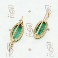 recycled gold and vintage turquoise earrings back view