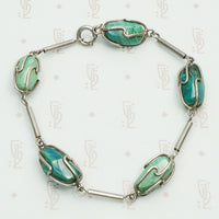 Sterling Silver Wrapped Stone Bracelet