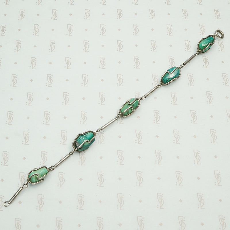 Sterling Silver Wrapped Stone Bracelet