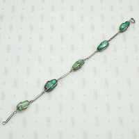 Sterling Silver Wrapped Stone Bracelet