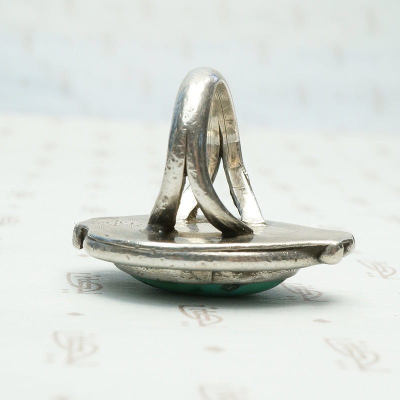 Bold Vintage 1970's Green Turquoise Ring