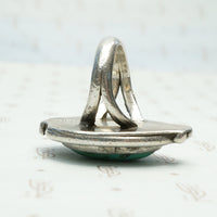 Bold Vintage 1970's Green Turquoise Ring