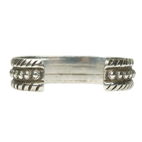 Vintage Coin Silver Cuff with Green Turquoise