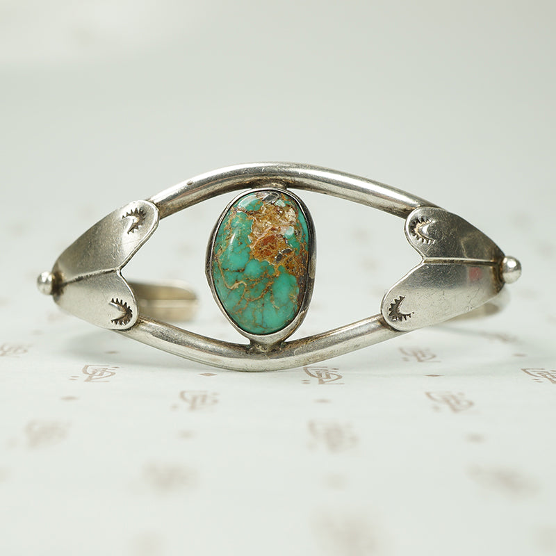 The Dragonfly Wing Vintage Sterling Turquoise Cuff Bracelet