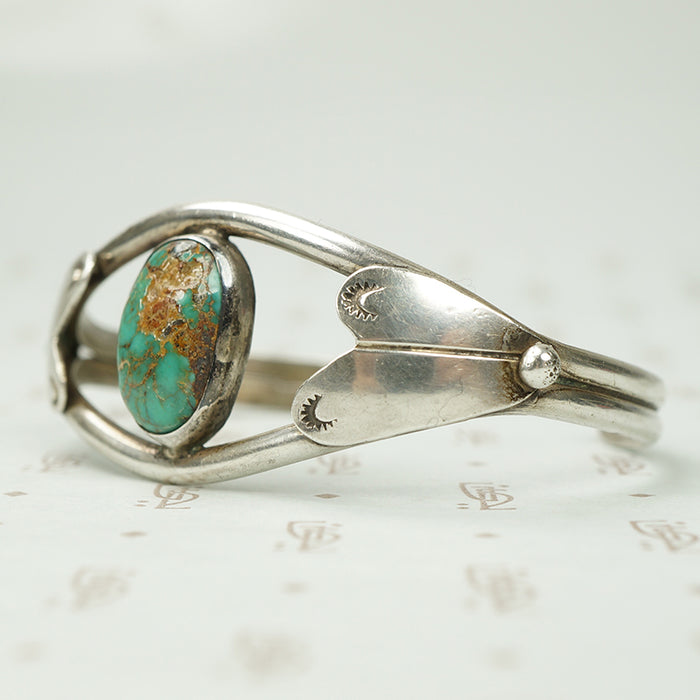 The Dragonfly Wing Vintage Sterling Turquoise Cuff Bracelet