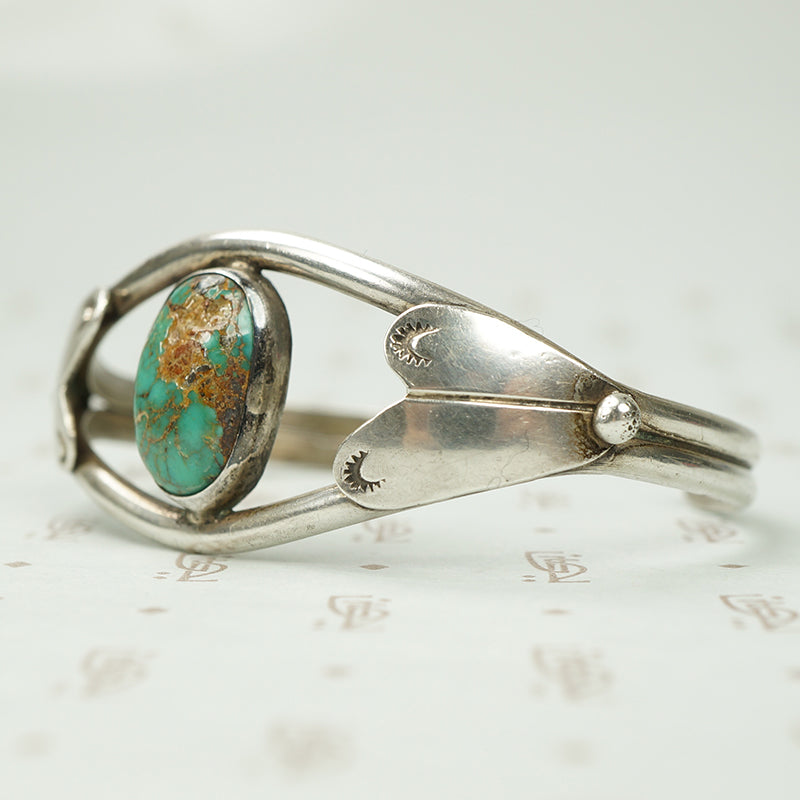 The Dragonfly Wing Vintage Sterling Turquoise Cuff Bracelet