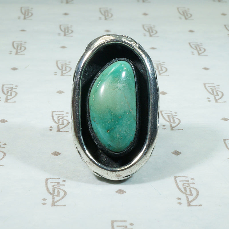 Green Turquoise Vintage Sterling Ring