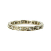 Deco 18k White Gold and Diamond Eternity Band