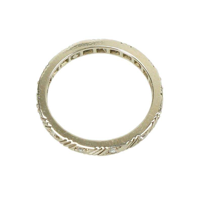 Deco 18k White Gold and Diamond Eternity Band