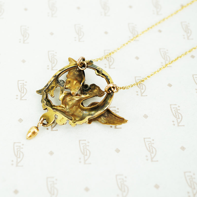 Vintage Art Nouveau Dragon Necklace