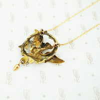 Vintage Art Nouveau Dragon Necklace