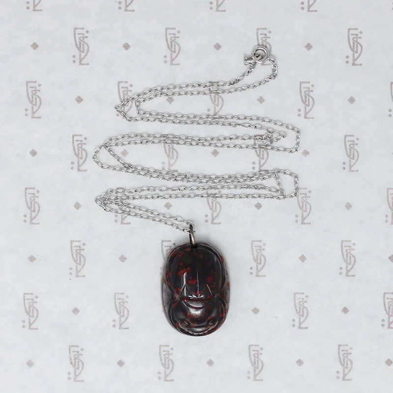 Mid Century Bloodstone Scarab Pendant