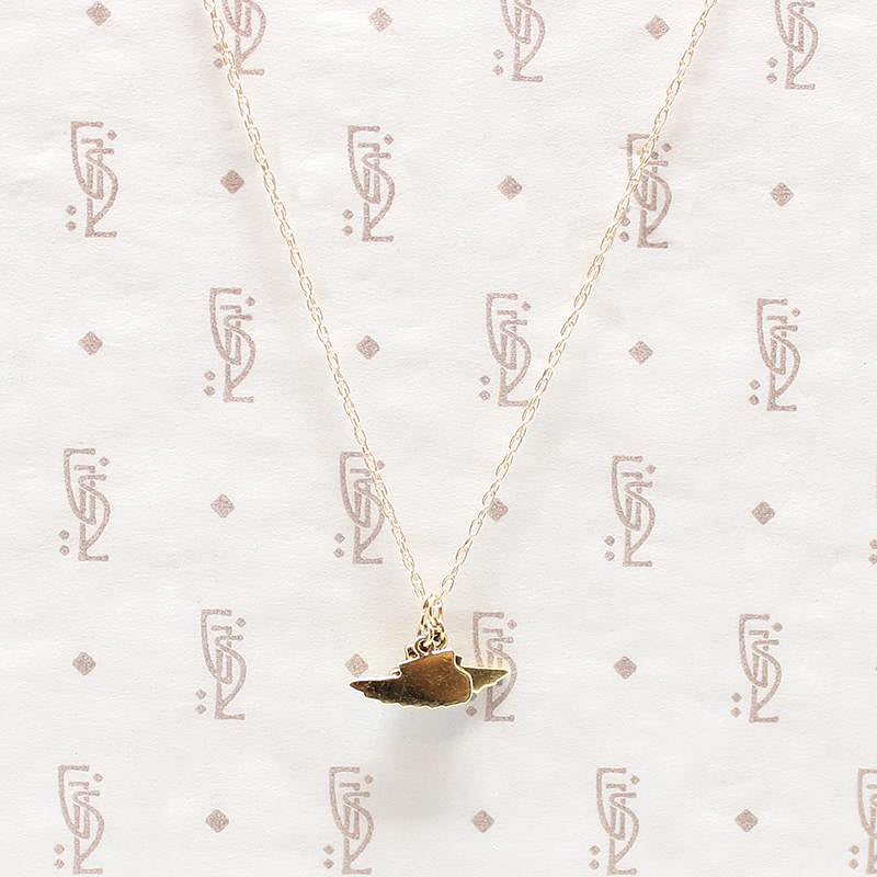 Vintage Gold Feathered Wing Charms Necklace