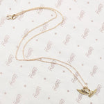 Vintage Gold Feathered Wing Charms Necklace