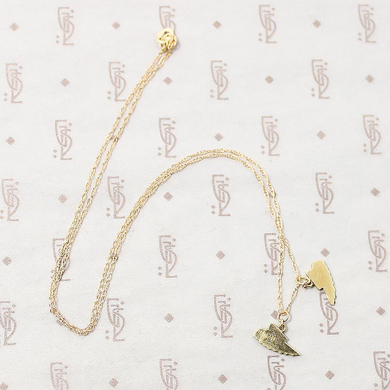 Vintage Gold Feathered Wing Charms Necklace