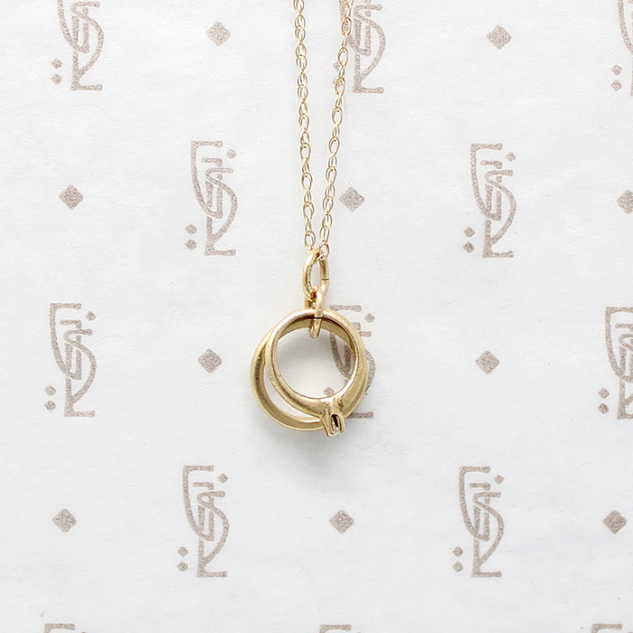 Tiniest Gold Wedding Set Charm Necklace