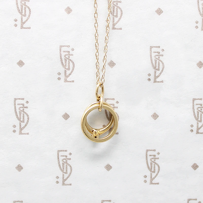 Tiniest Gold Wedding Set Charm Necklace