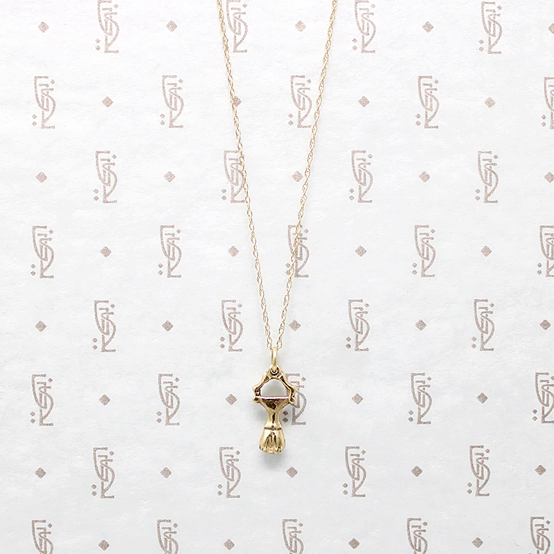 Unity & Solidarity Clenched Fist Gold Charm Necklace