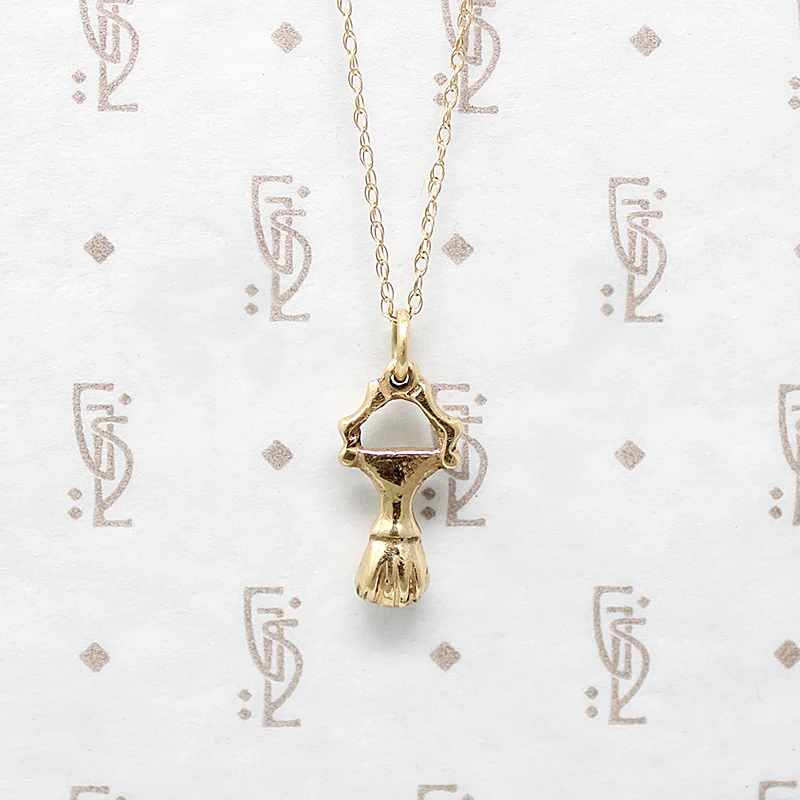 Unity & Solidarity Clenched Fist Gold Charm Necklace