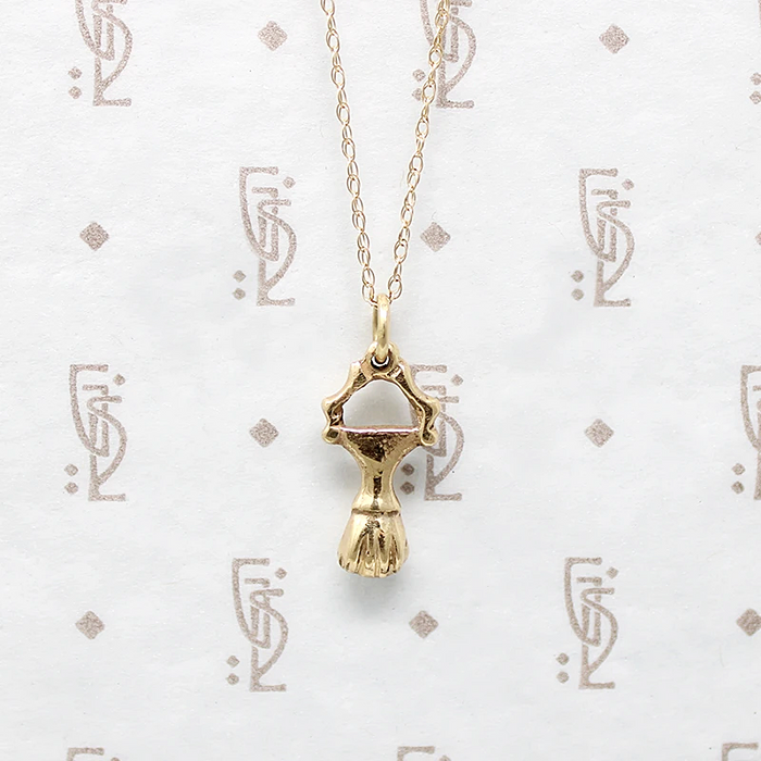 Unity & Solidarity Clenched Fist Gold Charm Necklace