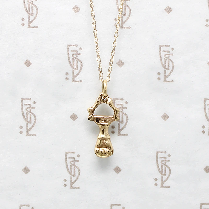 Unity & Solidarity Clenched Fist Gold Charm Necklace